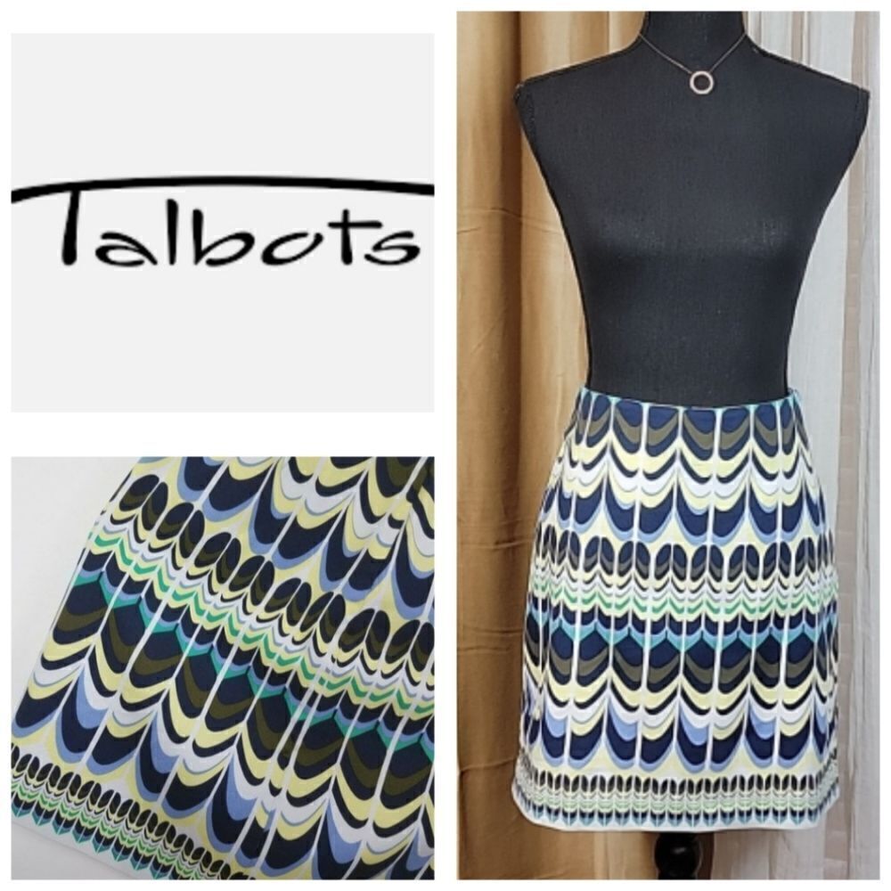 Talbots Feather Canvas Cotton A-Line Skirt